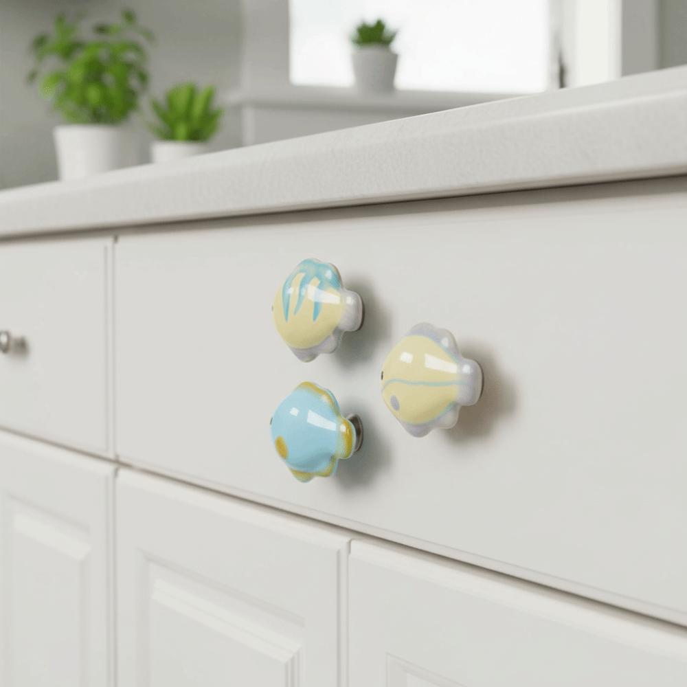 Cute Design Cabinet Handle Cartoon Animal Ceramic Knob Furniture Handle Cabinet Drawer