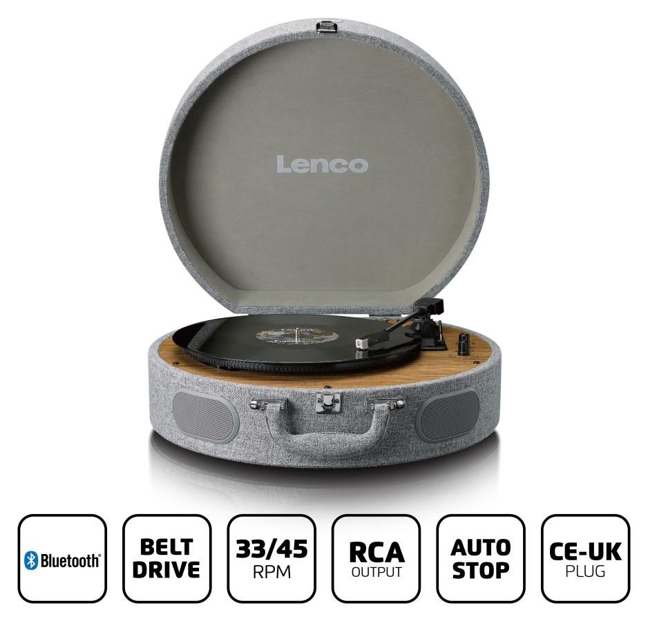LENCO LS-66GY - Turntable with Speakers and AT-3600 Cartridge, Lenco