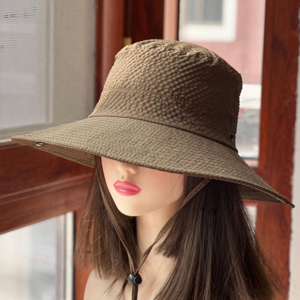 Waffle quick drying big eaves bucket hat women's summer sunscreen sunshade basin hat sun hat versatile leisure outdoor mountaineering