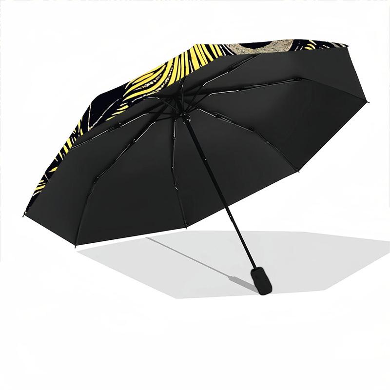 1pc Owl Feather Automatic Folding Umbrella, Sturdy And Durable Automatic Folding Umbrella with 8 Ribs, Convenient for Outdoor Use061