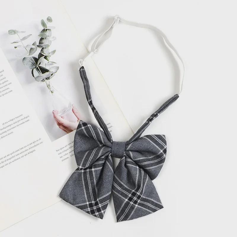 Hnědá retro kostkovaná kravata pro ženy a muže - japonský vysokoškolský styl motýlek