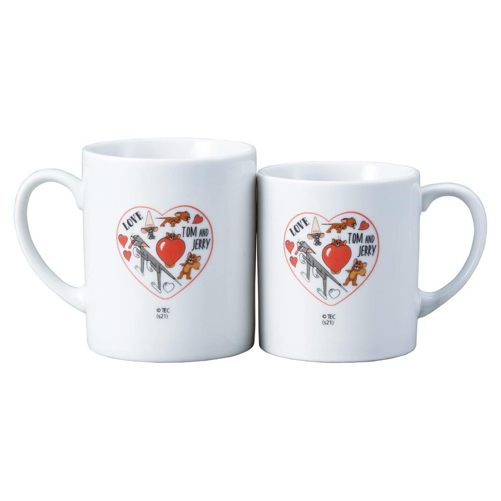 Sun Art Tom and Jerry Set of White Mugs, 2, Love,