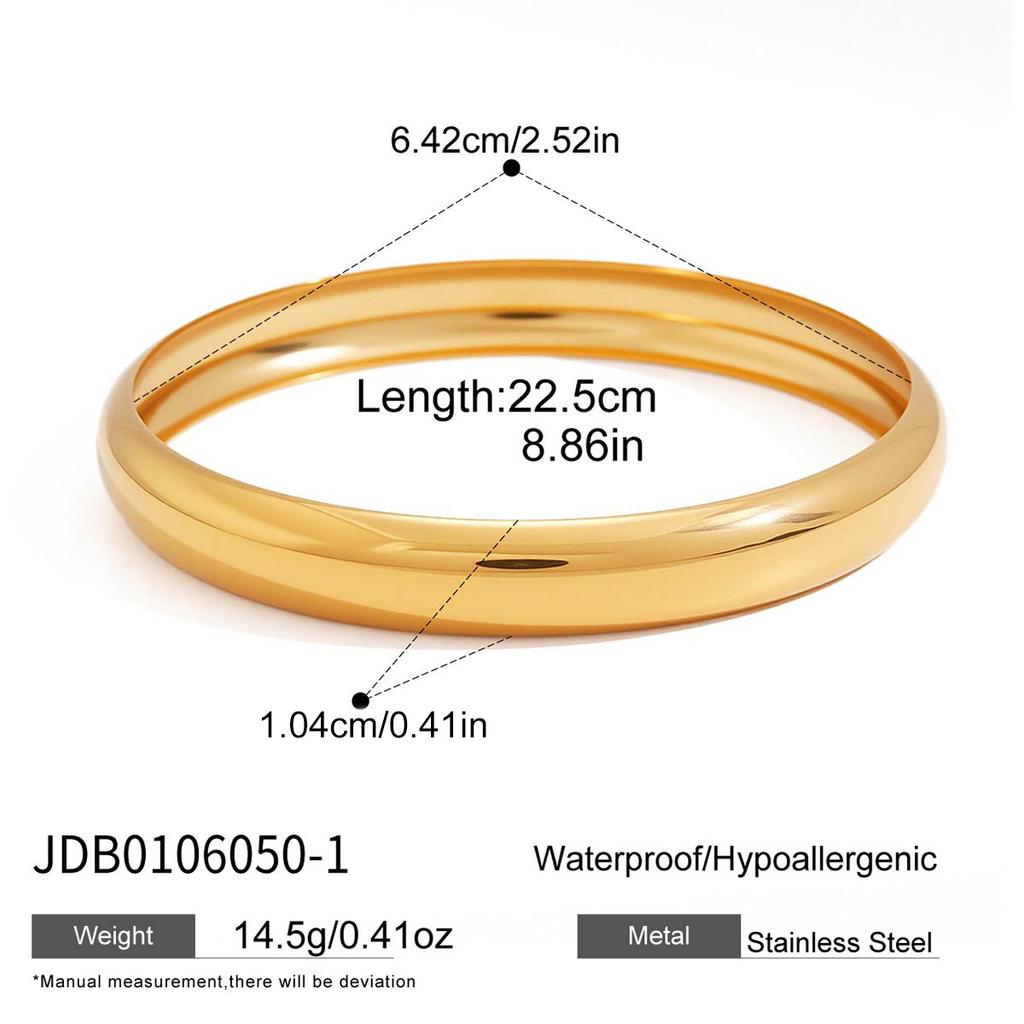 18k vacuum electroplated stainless steel plain ring gold bracelet does not fade titanium steel jewelry explosion
