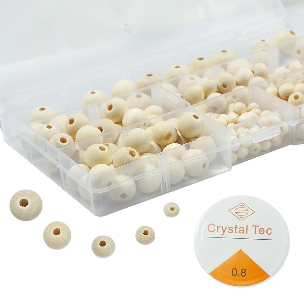 Original Wooden Beads&4-meter Elastic Thread Sleeve Box & Bone Bag Packaging