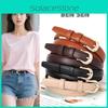 Womens Pu Fine Leather Belt With Metal Pin Buckle For Casual Outfits Commuting