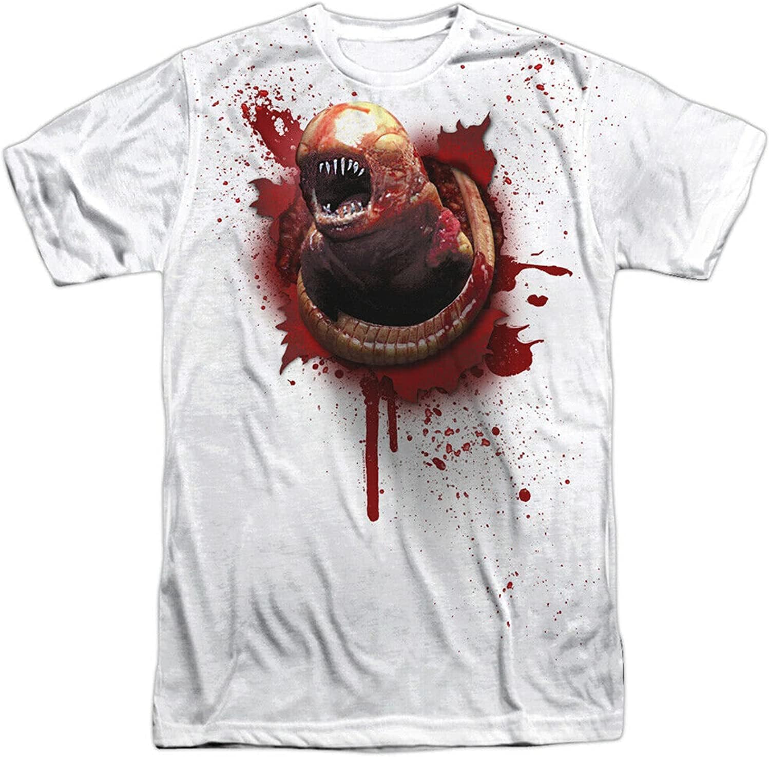 Alien Movie Chest Burster Sublimation Men Adult T-Shirt White S белый