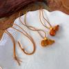 Handmade Wood Bottle Gourd Pendant Necklace Sweater Chain Wood Texture Suitable for Women Present with Adjustable Rope