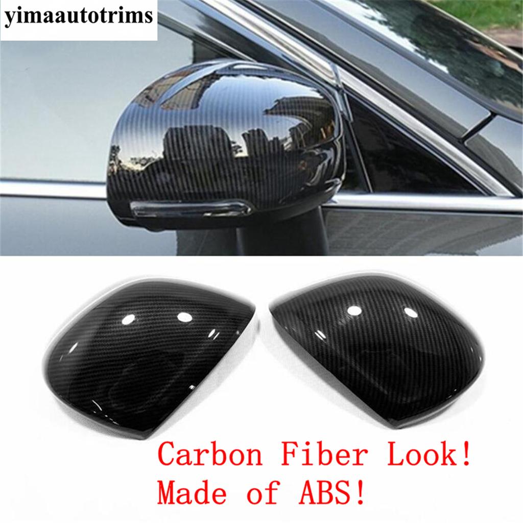 Rearview Mirror Shell Cap Decoration Cover Trim For VOLVO XC60 2018 - 2024 ABS Chrome / Carbon Fiber Accessories Exterior Kit