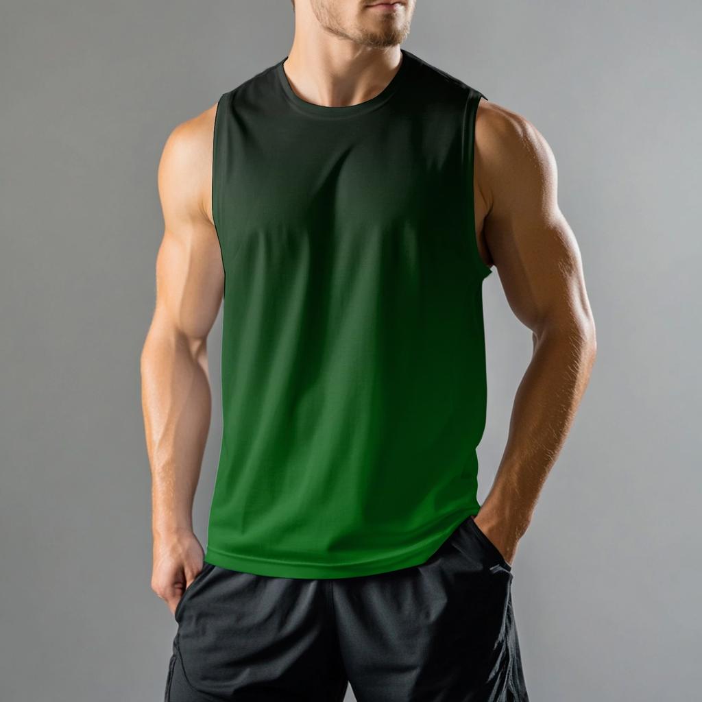 Ärmelloses Herren-Sport-Casual-Weste mit Farbverlauf-Print