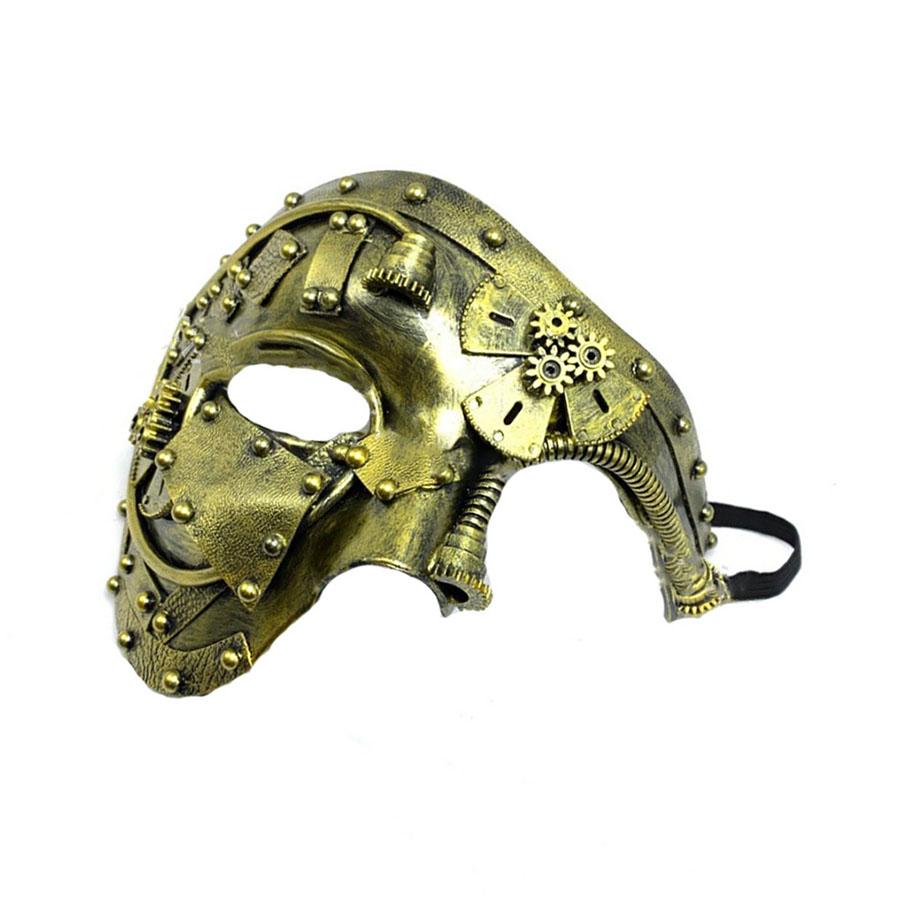 1pc Metallic Steampunk Phantom Half Face Masquerade Costume Mask (Material: ABS)