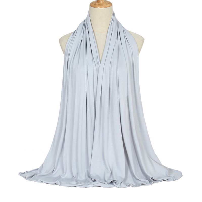 Ramadan Modal Cotton Jersey Hijabs For Woman Long Muslim Scarf Shawl Plain Soft Turban Tie Head Wraps For Women Islamic Clothing