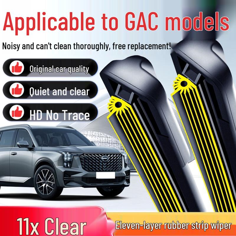 Compatible Wiper Blades for GAC Trumpchi Models: GS4, GS5 Silent, GS3 Frameless, GA4, M6, GS8, Shadow Leopard, GS7 232 - One Pair for Aion V 2020