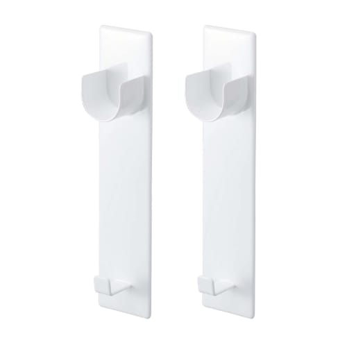 Yamazaki Magnetic Bathroom Clothes Drying Pole Holder (Set of 2), White, Approx. 6cm W x 3.5cm D x 23cm H, Mist, Bathroom Drying, Indoor Drying, 4917