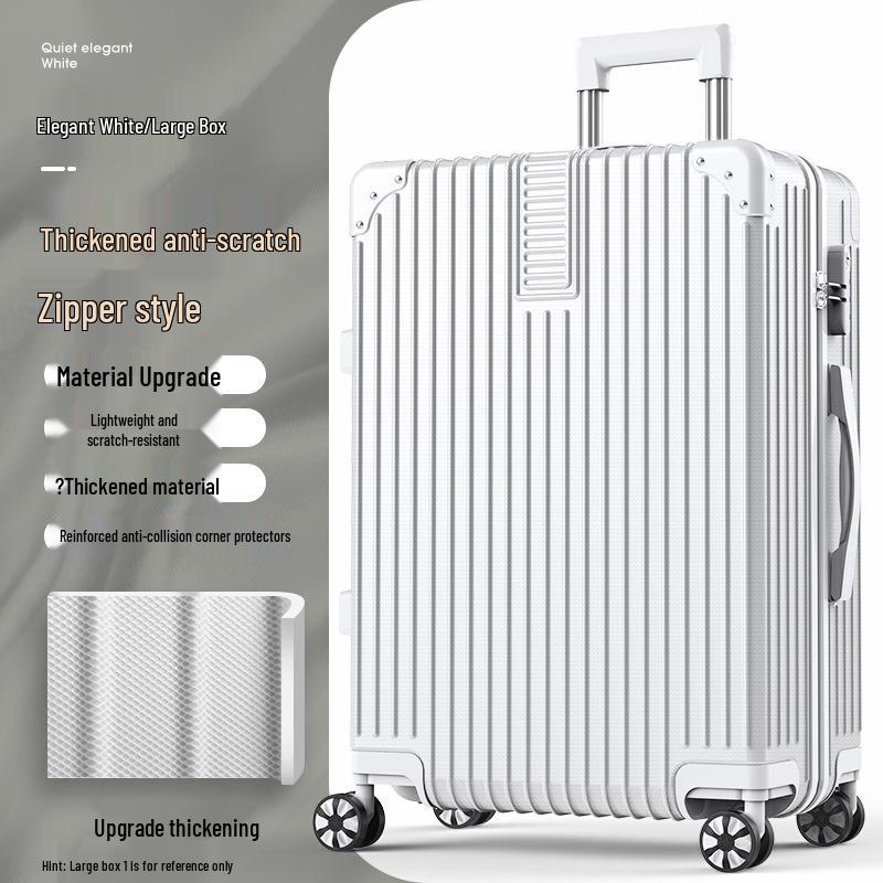 32-Inch Large Capacity Trolley Suitcase with Universal Wheels - Durable Leather Design for Men and Women