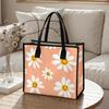 Cute Daisy Printed Tote Bag Casual Lightweight Daily Shopping Carry Handbag