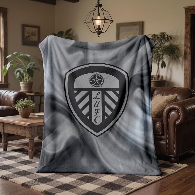 Coperta in Pile a Tema Leeds United Morbida e Accogliente in Peluche per Camera da Letto Divano Viaggio