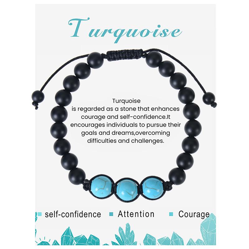 

Эксклюзивный трансграничный женский браслет из 3 аметистов из натурального камня с матовыми бусинами - 8 мм