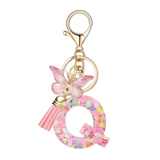 Heart Keyring Keychain Pendant Epoxy Resin Pink 10.7 Cm/4.21 In 1 Pc