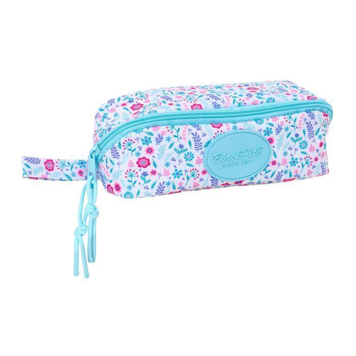 Trousse scolaire carrée - safta - 22x10x10 cm - Multicolore - Polyester résistant - Fermeture éclair