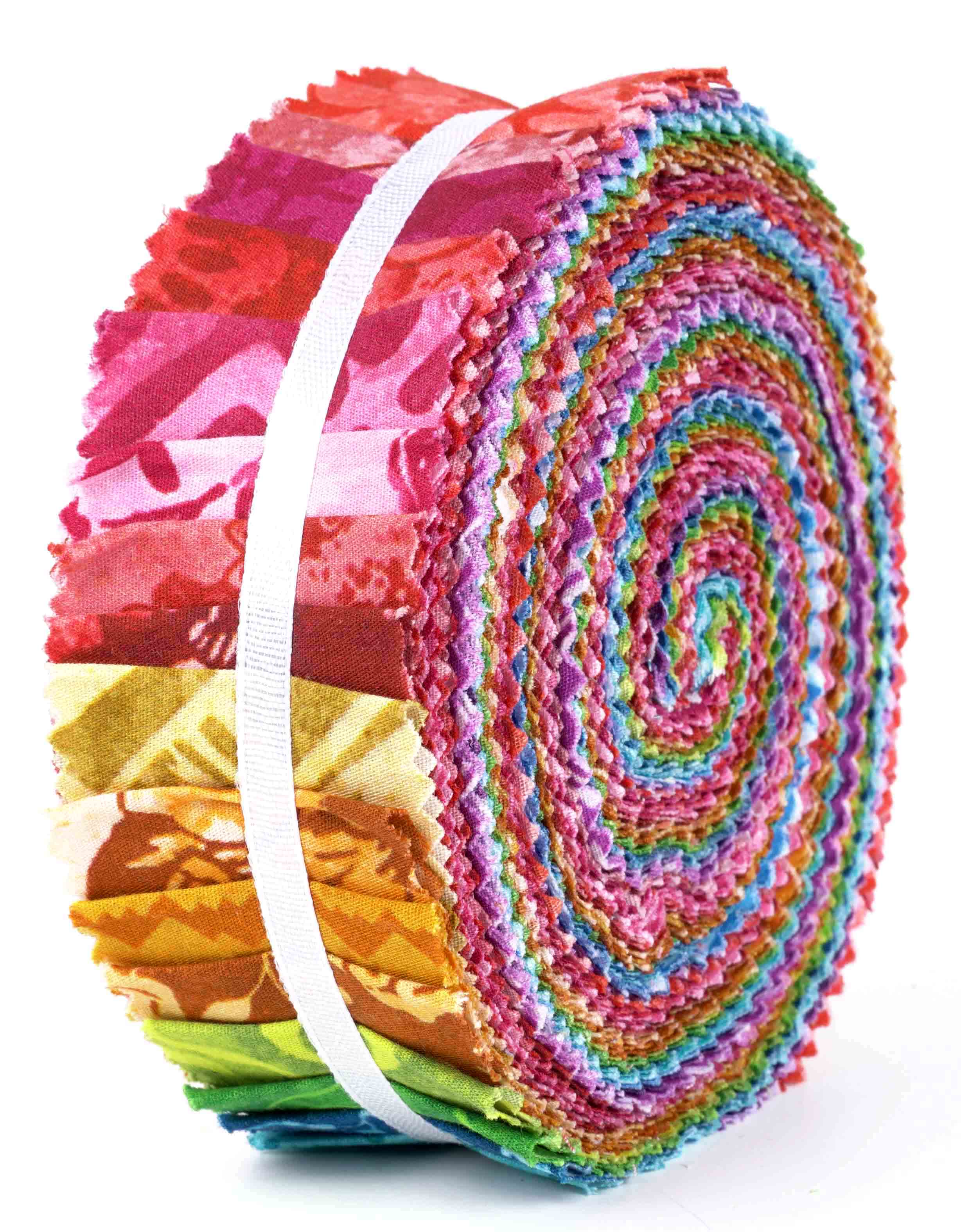 

Soimoi, 40 шт. бавовняних тканин із принтом батик для стьобання, смужок для рукоділля 2,5x42 дюйма, желейний рулон - 1.5x42inches червоний