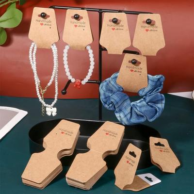 10pcs/packFoldable Jewelry Cards White Brown Hair Ties Hair Clips Earrings Necklaces Bracelets Display Cards Packaging Cards