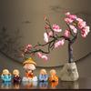 Plum Blossom Monk Figurines: Decorative Wine Cabinet and Curio Shelf Ornaments for Living Room or Office