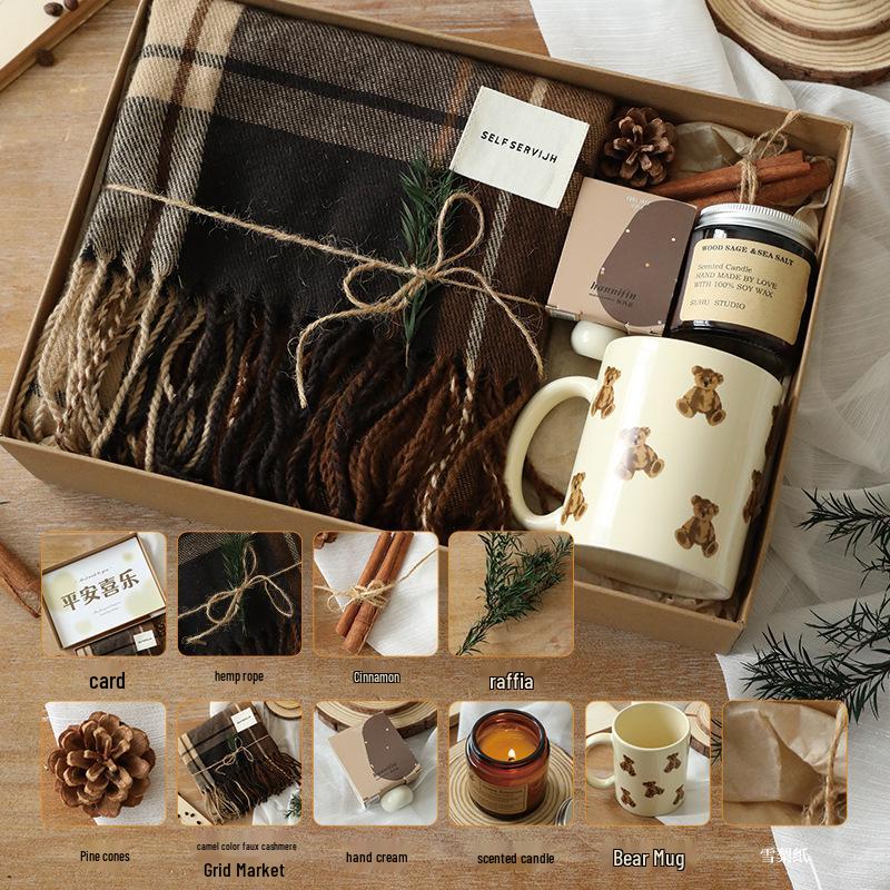 

Подарочная коробка с высококачественным осенне-зимним шарфом для девочек – Идеально для Рождества и Дней рождения 33*27*8 cm