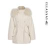 ELLASSAY Women's Porcelain White Loose Fit Drawstring Hooded Down Jacket