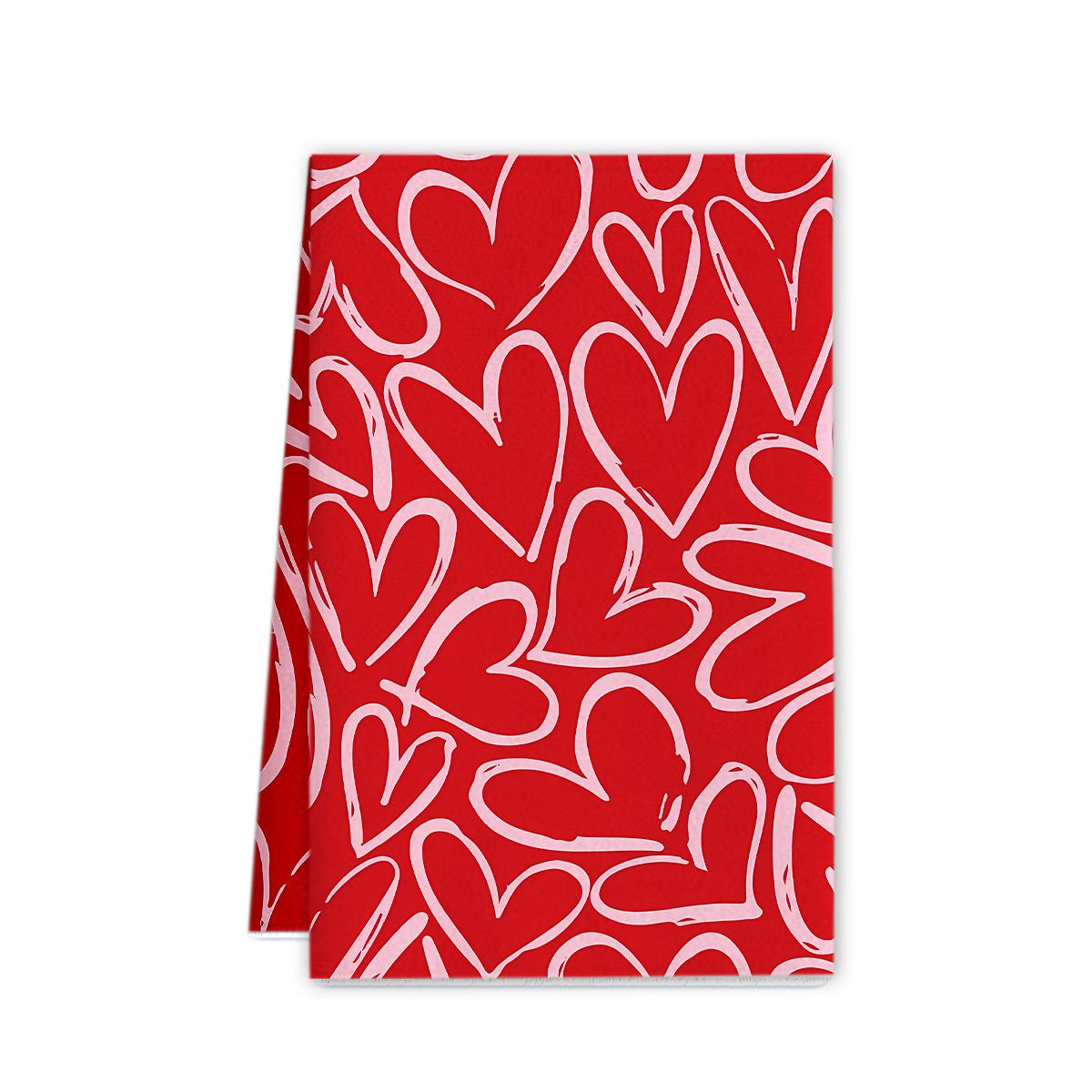 

Romantic Surprise Gift Towel, Microfiber Love Printing Valentine s Day Exclusive Red Lip Design Kitchen Towel 2026 45*66CM