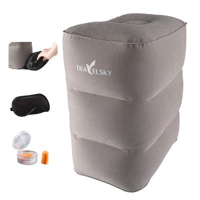 VanFn Airplane Airplane Foot Pillow Cushion for and Reduces Travel Prevents Economy Class No Pump Storage Bag Included Footrest, Ottoman, Car, Office,