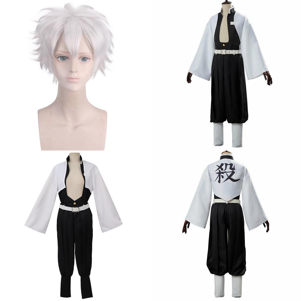 Exquisite Demon Slayer Kimetsu No Yaiba Wind Pillar Sanemi Shinazugawa Cosplay Costume Set With Breathable Fabric