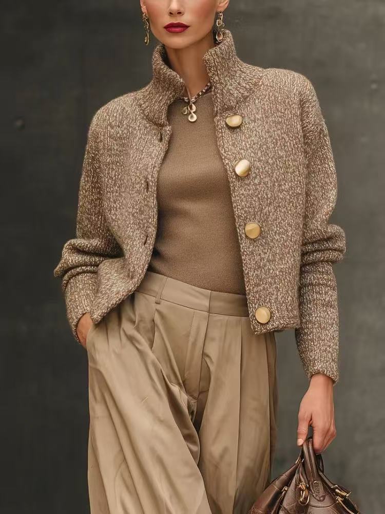 Women's Brown Tweed Short Jacket
