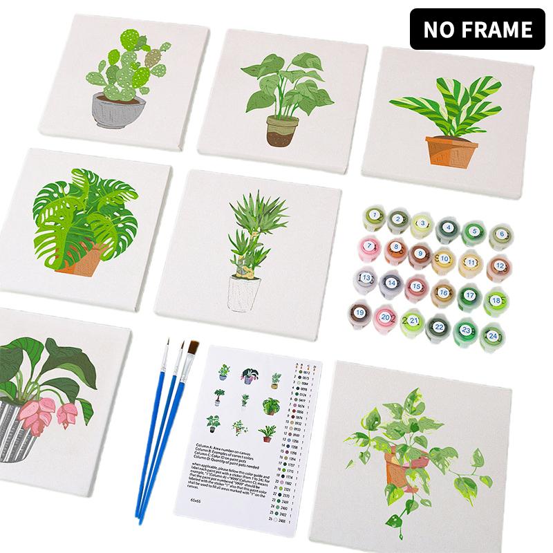 Innrammet Mal etter tall-sett for voksne 6-pakning 9-pakning Mal etter tall-sett for voksne nybegynnere