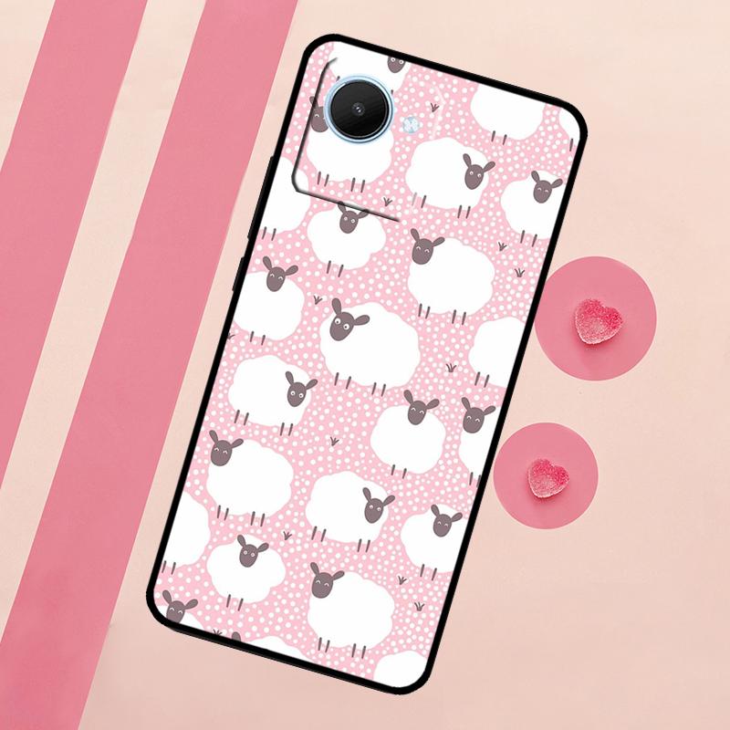 Cute Sheep Case For Realme 11 Pro Plus 10 9 GT Neo 5 3 3T C11 C15 C25s C21Y C30 C31 C33 C35 C53 C55
