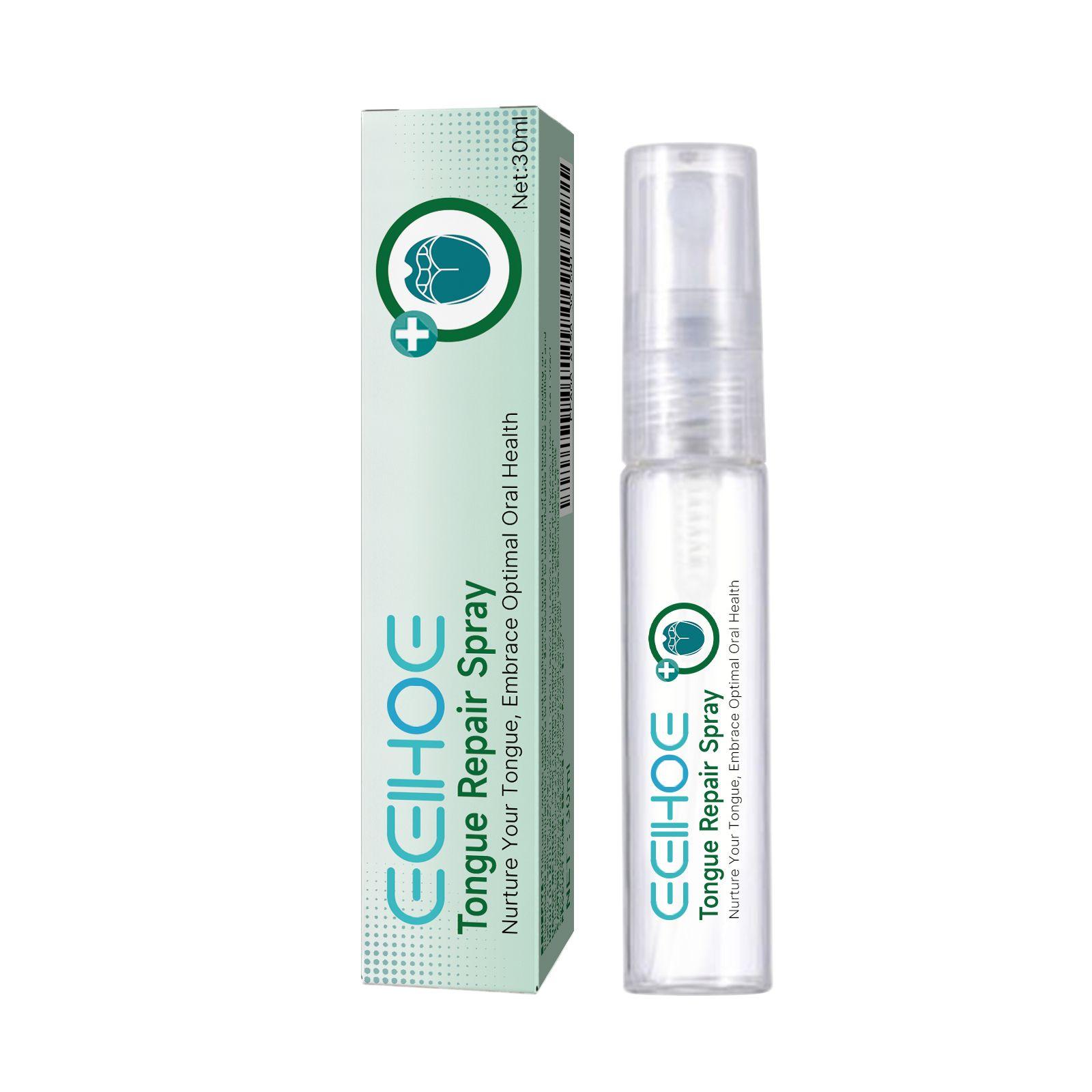

EELHOE Спрей для восстановления языка Лечение белого налета на языке Облегчение сухости и отечности языка Спрей для ухода за полостью рта