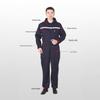 Men's Reflective Polyester-Cotton Jumpsuit with Hood - Breathable, Wear-Resistant, Ideal for Spring & Autumn Repair Work.