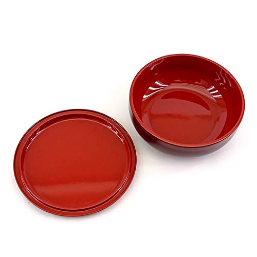 Nakanishi Kougei New Sweets Dish, Wood Grain, Kinosato, 18cm, Made in Japan, 0011028, Red, Diameter 18cm x Height 6.8cm
