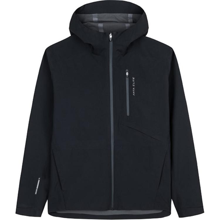 

Anta Однотонная дышащая ультралегкая куртка с капюшоном на молнии с длинным рукавом, мужские куртки Basic-черный 952437604-3 M