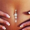 Flower Shaped Anti allergy Copper Belly Navel   Plating Body Piercing Jewelry Gold