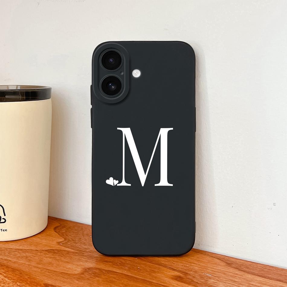 Simple Case For iPhone 17 Pro Max / iPhone Air Heart Letters Phone Cover For iPhone17 Camera Protection Anti Drop Soft Funda