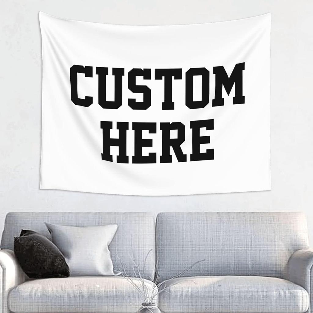 Custom Tapestry Upload Images/Text Customized Tapestry Wall Hanging Backdrop for Bedroom Dorm Wedding Multiple Sizes