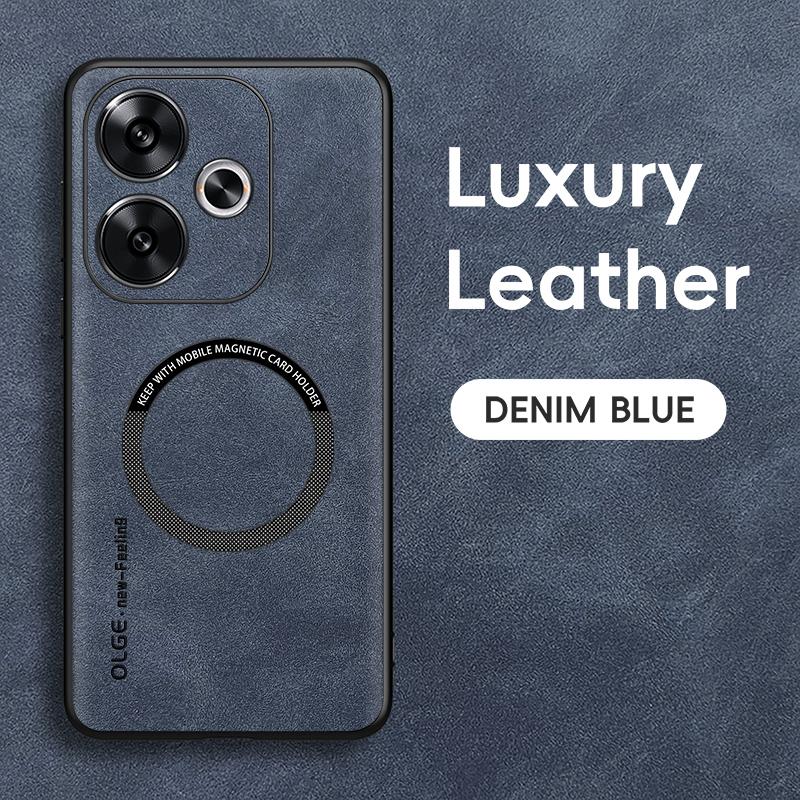 Magnetic Case For POCO F6 X6 Pro Luxury Leather Frosted Hard Back Cover For POCO X7 F5 X5 Pro Shockproof Bumper For POCO X6 Pro