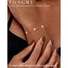 Delicati Braccialetti Argento Oro per Donne alla Moda Non Macchiabili Placcati Oro 14K Carino Braccialetto Quadrifoglio Impilabile Margherita Zirconia Cubica Diamante Braccialetto Charm