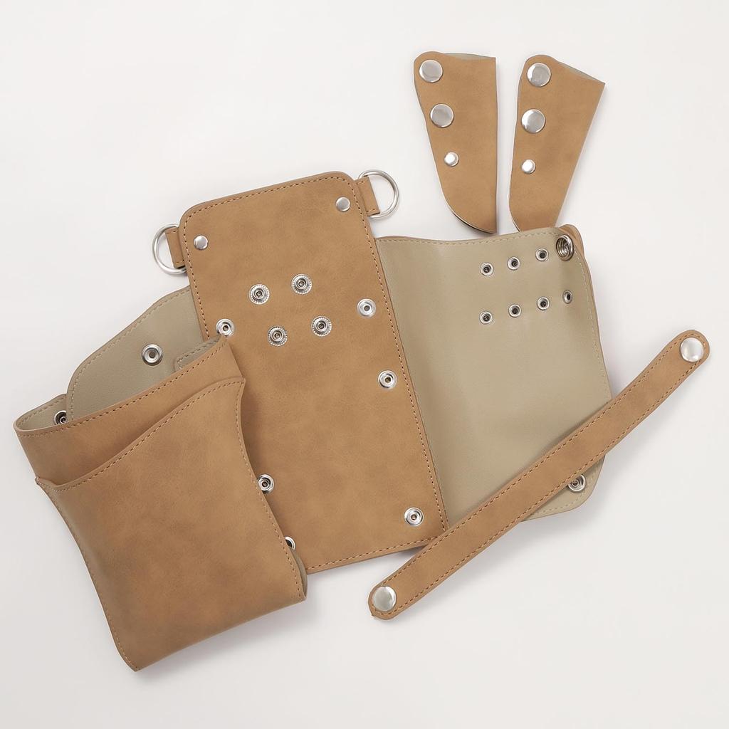 DEEDS PRODUCT Sienna Khaki Scissor Holds for and Trimmers S-381 Case, 4-6 Scissors, Hairdressers, Barbers,