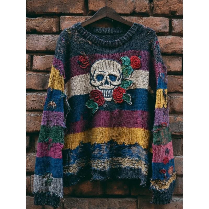 Halloween 3D Digital Print Womens Loose Fit Crew Neck Sweatshirt Soft Comfortable Casual Streetwear