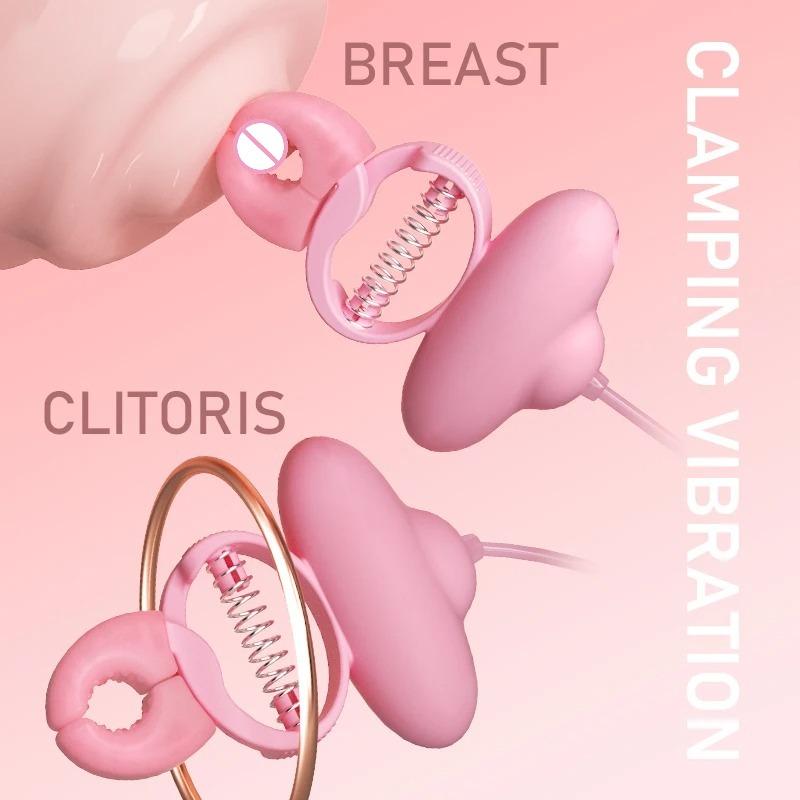 10-Gang Brustmassage-Vibrator & Elektrische Nippelklemmen – Dual-Pleasure Paarspielzeug zur G-Punkt- & Nippelstimulation