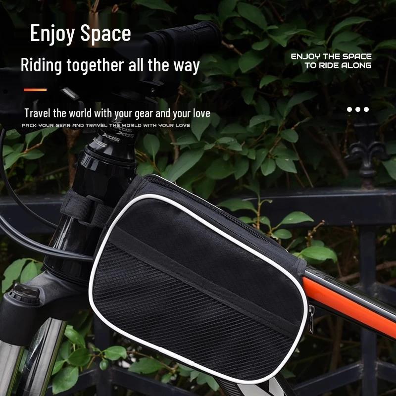 Bicycle Front Beam Bag: Waterproof Saddle Bag & Phone Holder for Cycling