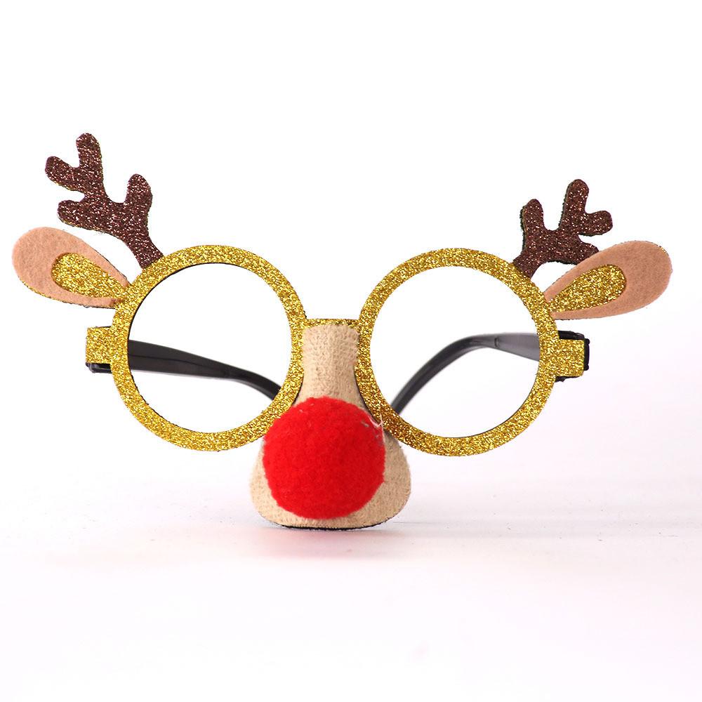 Plastic Christmas Colorful Eyeglasses For Kids With Playful Reindeer And Snowman Design