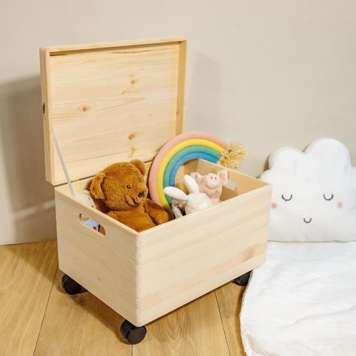 Boîte de rangement - CREATIVE DECO - XL - Bois massif - 40 x 30 x 24 cm - Personnalisable