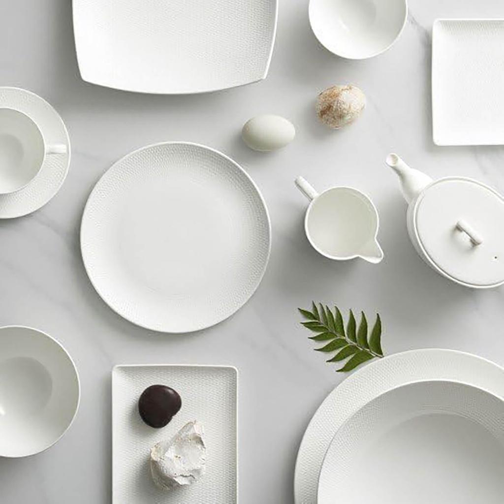 Wedgwood Official Wedding Gift Geo Sculpture Wedding Gift for the Bride and Officially Imported Wrapping Bowl, 25cm, White, Tableware, Groom,